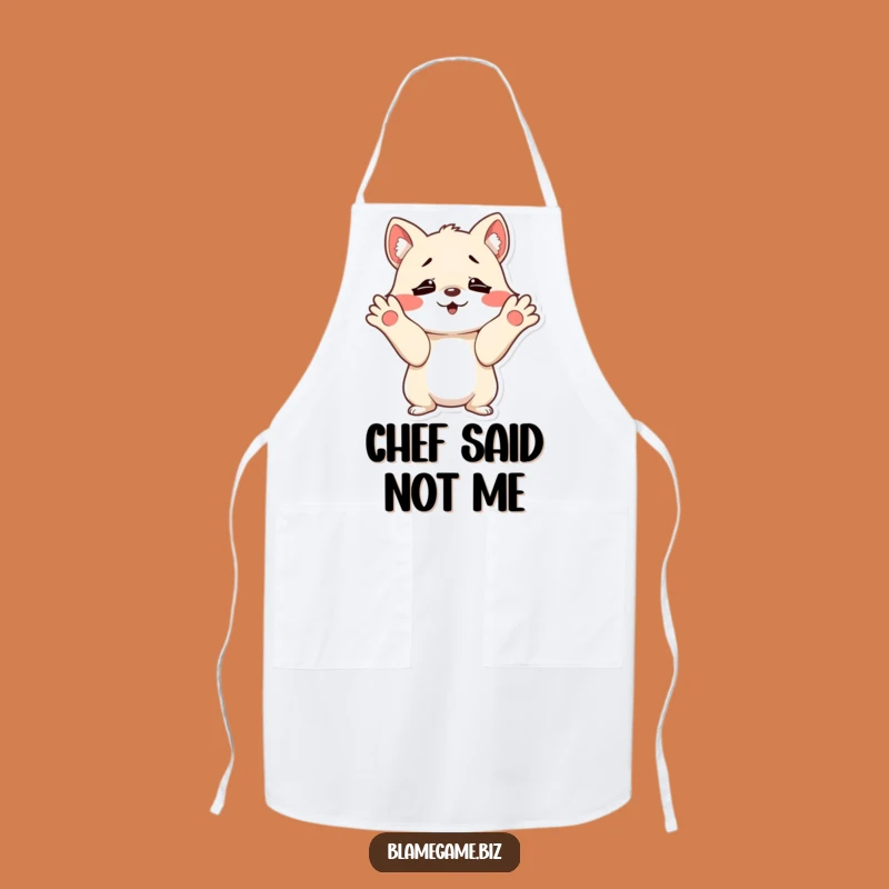 Funny Innocent Shrug Apron: Mischievous Kitchen Helper, Perfect Funny Gift