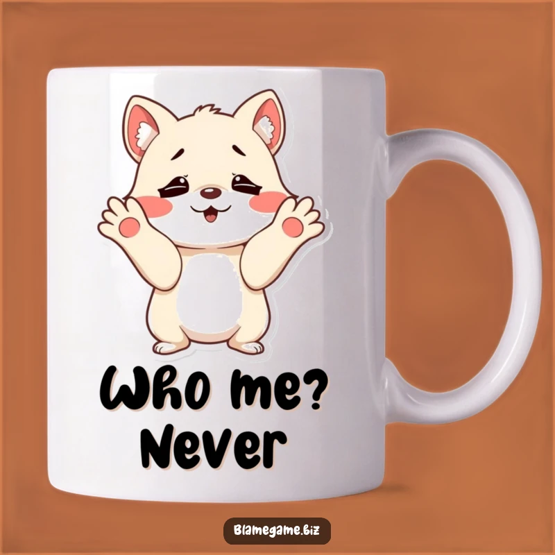 Funny Innocent Shrug Mug: Mischievous Animal Paws, Perfect Gift for the Blameless