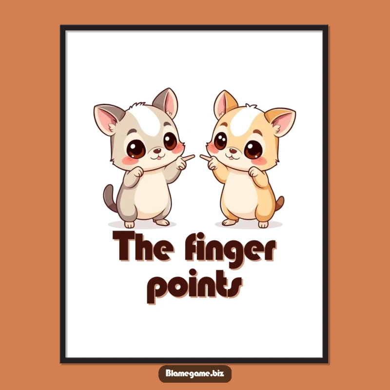 Funny Blame Game Poster: Accusing Animals Art Print, Hilarious Wall Decor, Funny Gift