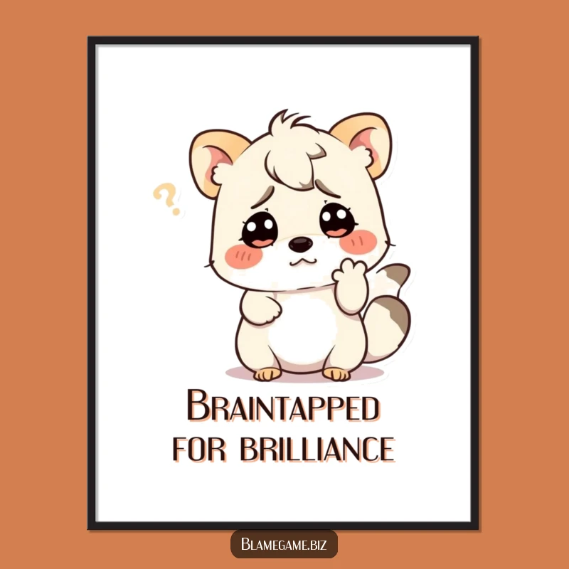 Confused Animal Scratching Head: Funny Free Printable Wall Art Decor, Puzzled Downloadable Art