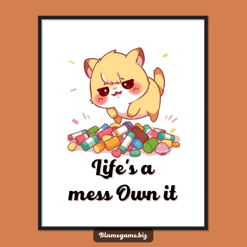 Tripping Animal: Funny Free Printable Wall Art Decor, Colorful Chaos Downloadable Art