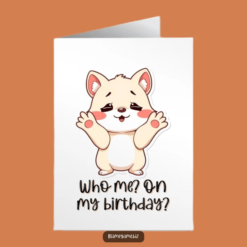 Free Printable Birthday Card: Shrugging Animal, Innocent Mischief, Downloadable Funny Gift