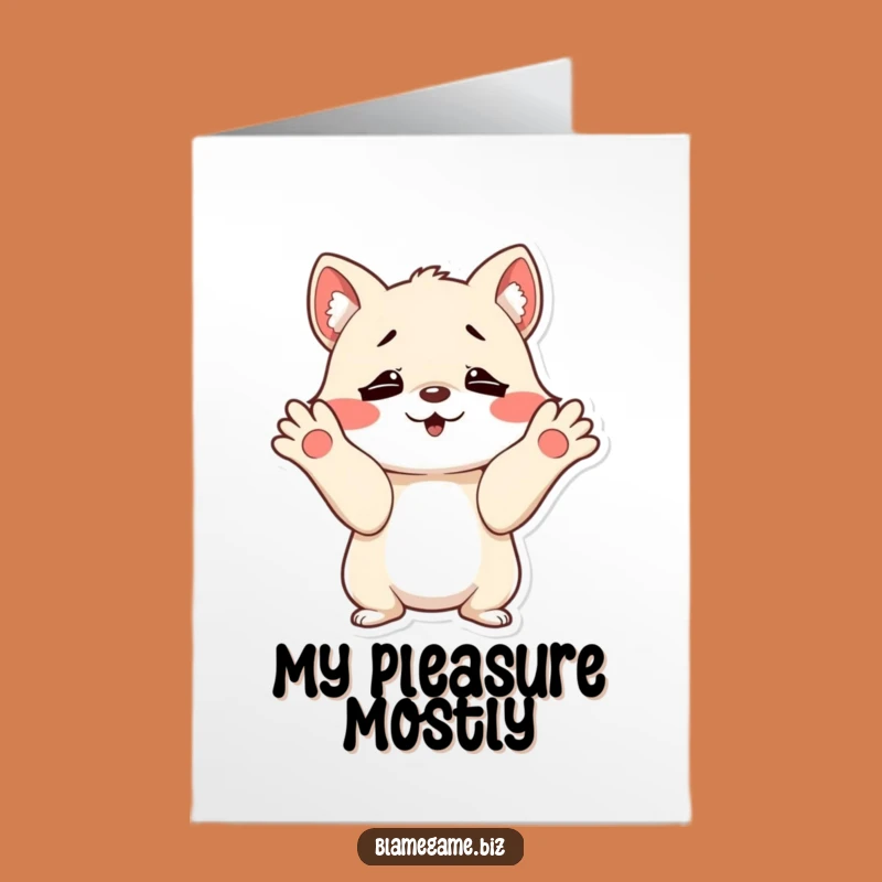 Free Printable Thank You Card: Shrugging Animal, Innocent Oops, Downloadable Gratitude