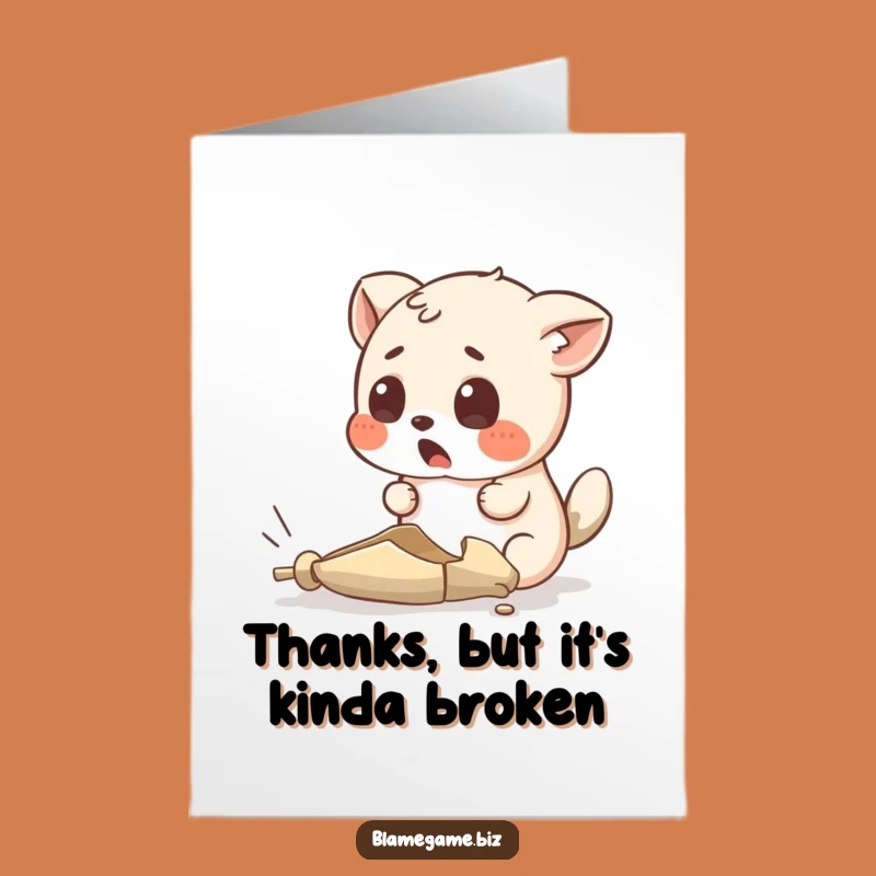 Free Printable Thank You Card: Tiny Broken Object, Surprised Thanks, Downloadable Gratitude