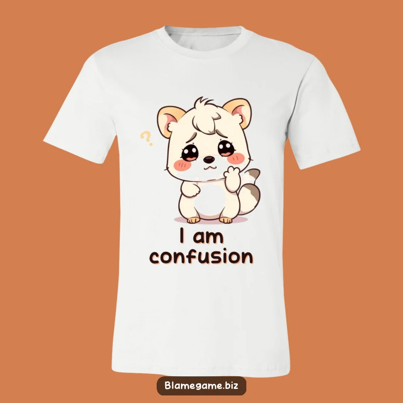 Funny Confused Animal T-Shirt: Puzzled Scratching Design, Great Funny Gift