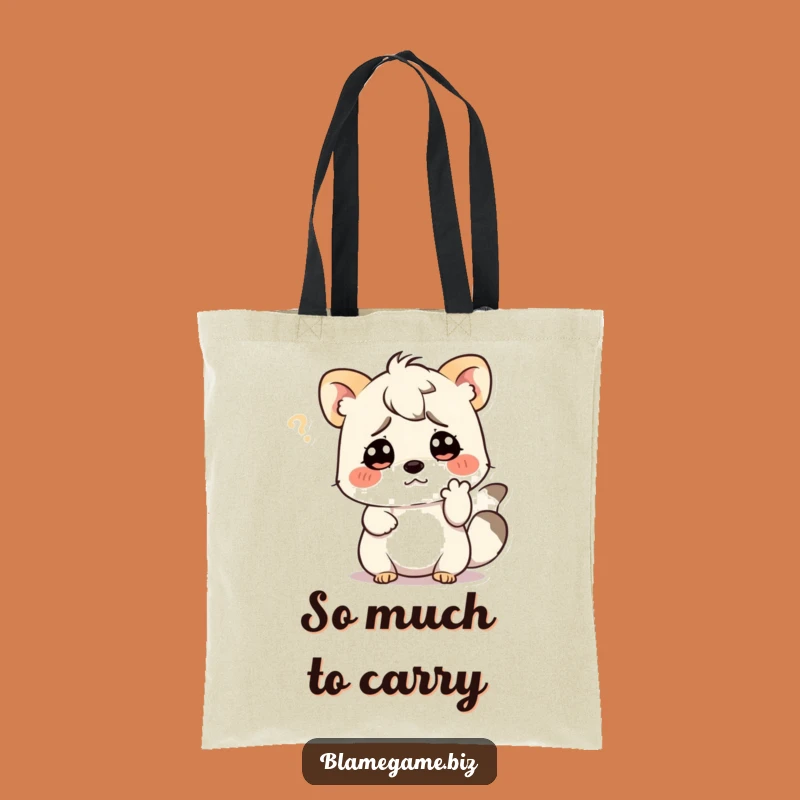 Funny Confused Animal Tote Bag: Puzzled Carry-All, Perfect Funny Gift